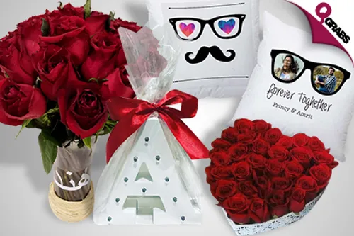 From QR212 Spread Some Love with Roses, Personalised Vases, Customised Cushions & More! (Up to QR850 Value)